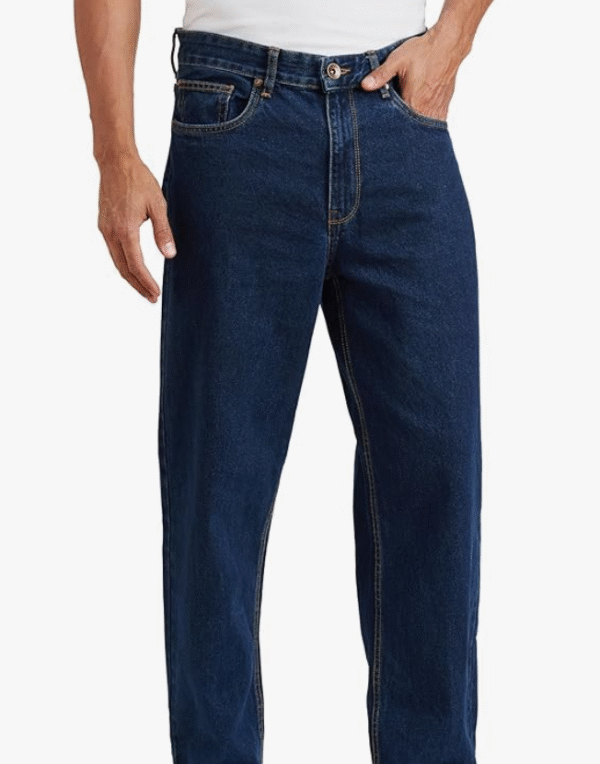 Symbol Men's Baggy Fit Cotton Jeans | Mid Rise | Loose & Relaxed | Oversized Jeans Pant